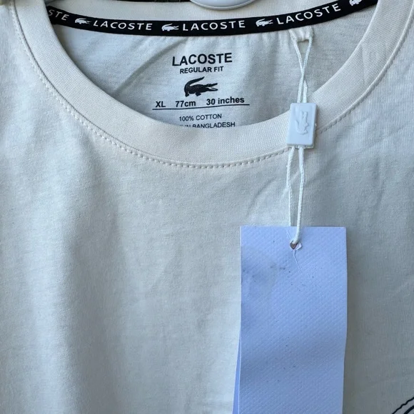 Lacoste Off-White Crew Neck Tee 2/$120, 3/$150 - Picture 4 of 4